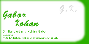 gabor kohan business card